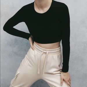 Zara black crop top
